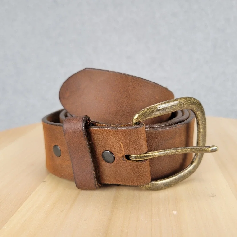 Justin Leather Belt Mens 42 Brown Top Grain Western Made in USA 232BD